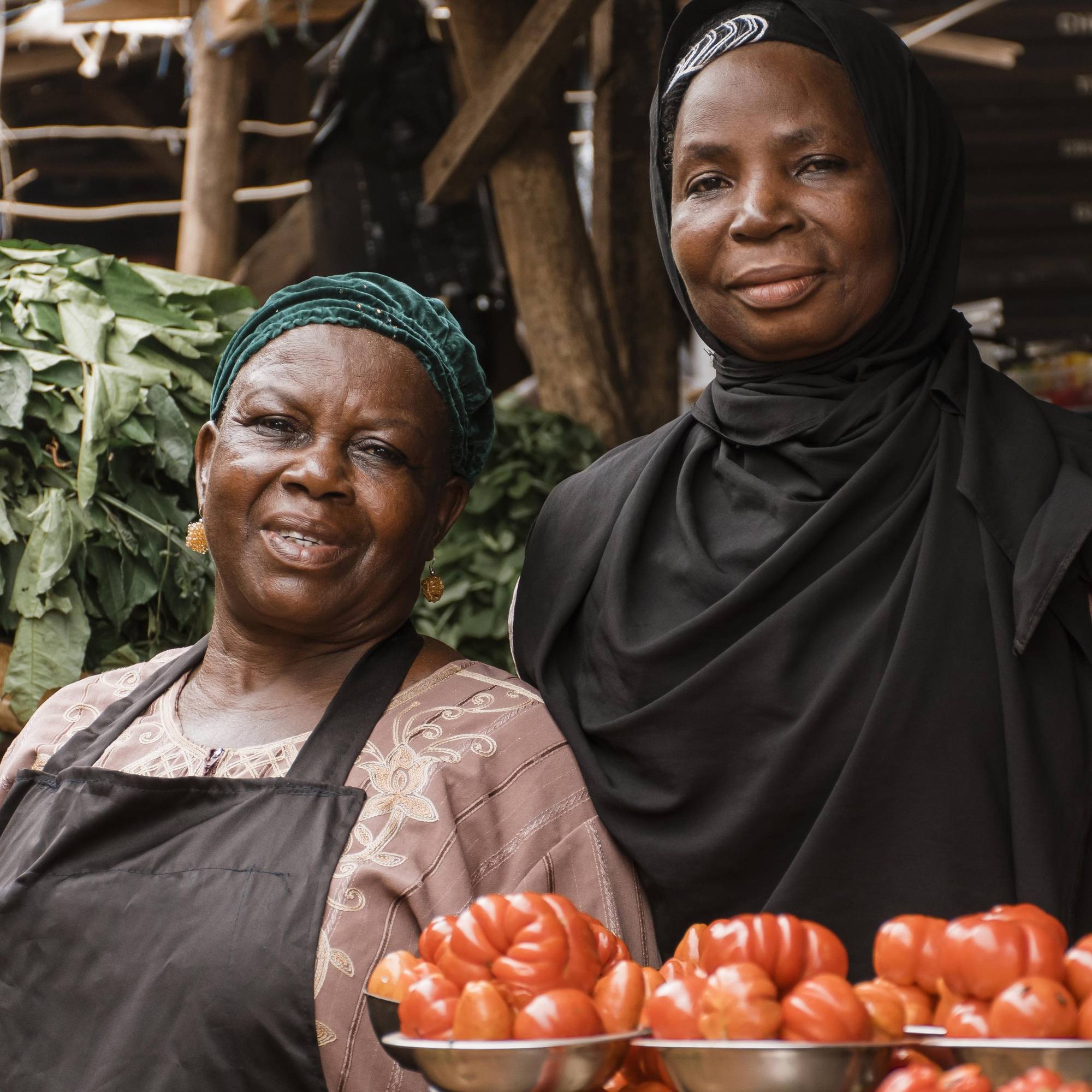 Traders at a market
